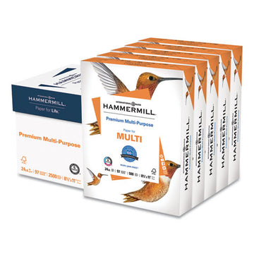 Hammermill® Premium Multipurpose Print Paper, 97 Bright, 20lb, 8.5 X 11, White, 500 Sheets-ream, 10 Reams-carton freeshipping - TVN Wholesale